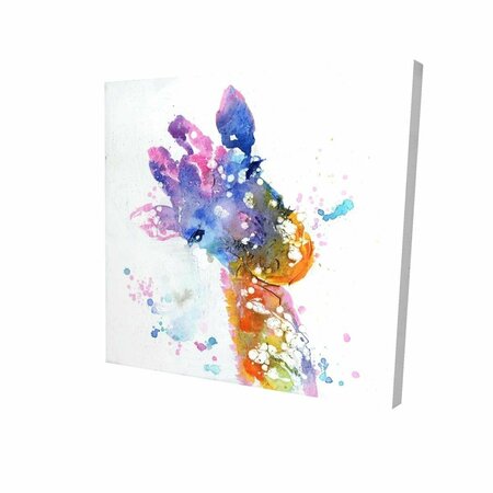 FONDO 12 x 12 in. Abstract Giraffe with Color Splash-Print on Canvas FO2772196